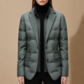 Isabella - Women's Puffer Blazer with Notch Lapels