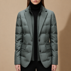 Isabella - Women's Puffer Blazer with Notch Lapels
