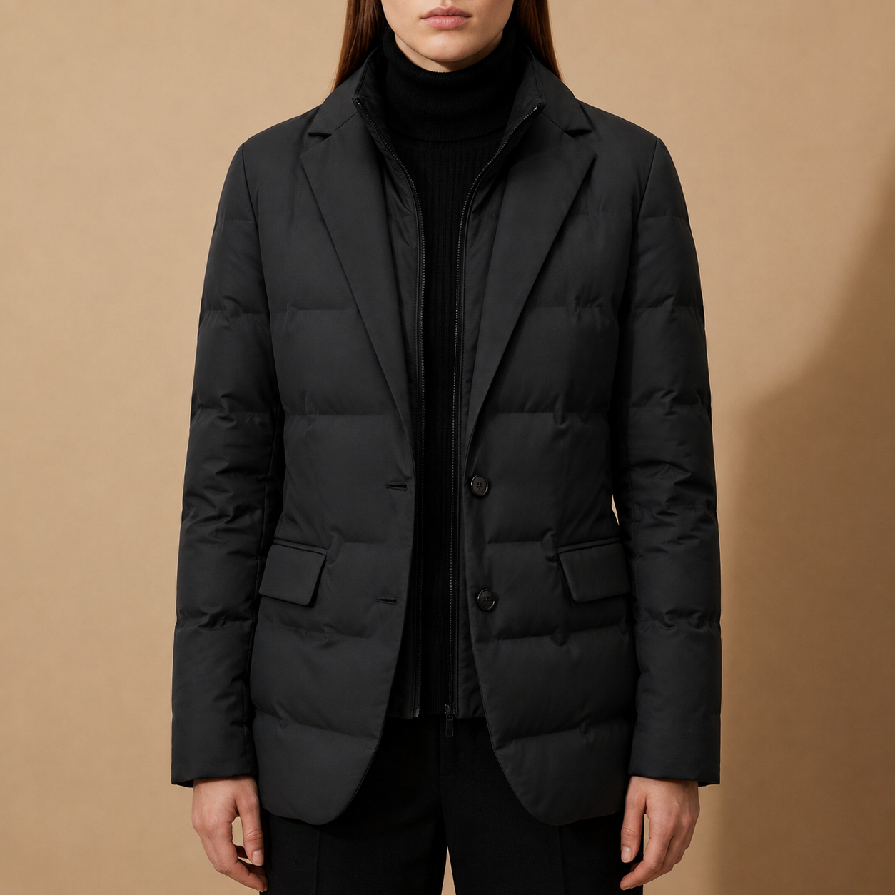 Isabella - Women's Puffer Blazer with Notch Lapels