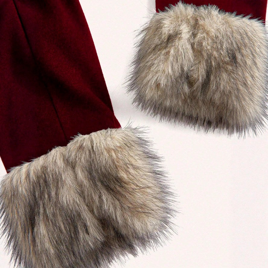 Isabelle - Women's Wool-Blend Coat with Faux Fur Trim 4