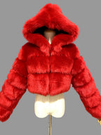 Jamil - Women's Cropped Faux Fur Jacket