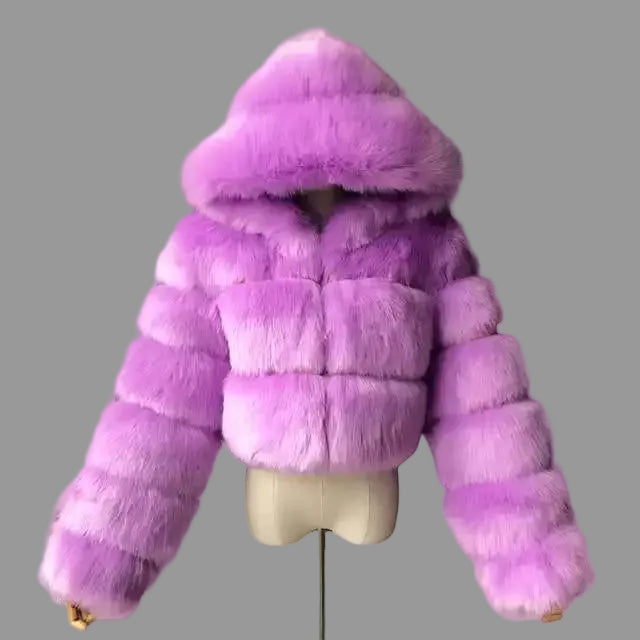 Jamil - Women's Cropped Faux Fur Jacket