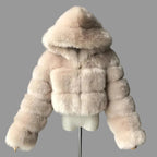 Jamil - Women's Cropped Faux Fur Jacket