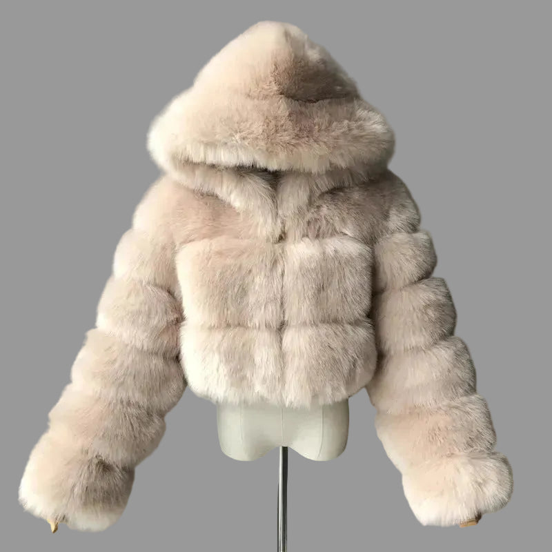 Jamil - Women's Cropped Faux Fur Jacket