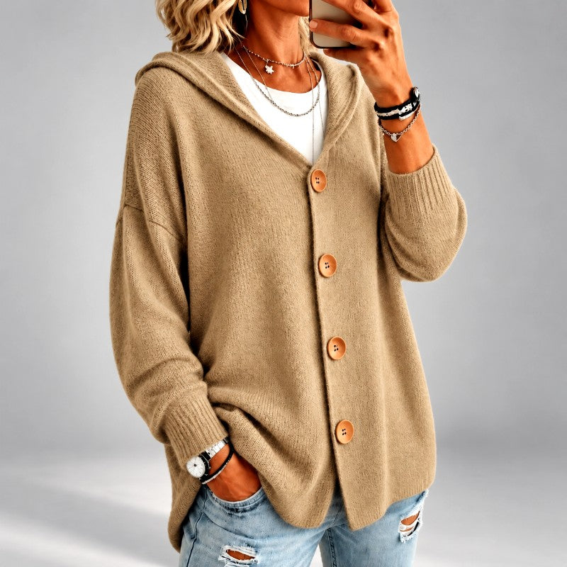 Jana - Women's Hooded Oversized Knit Cardigan Sweater 3