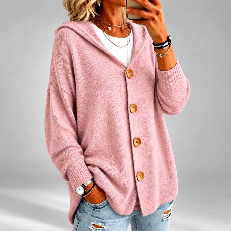 Jana - Women's Hooded Oversized Knit Cardigan Sweater 4
