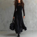 Janelle - Women's Sheer Long Sleeve Flowing Maxi Dress 1