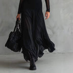 Janelle - Women's Sheer Long Sleeve Flowing Maxi Dress 3