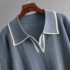 Janeth - Women's Collared Split-Neck Knit Set 
