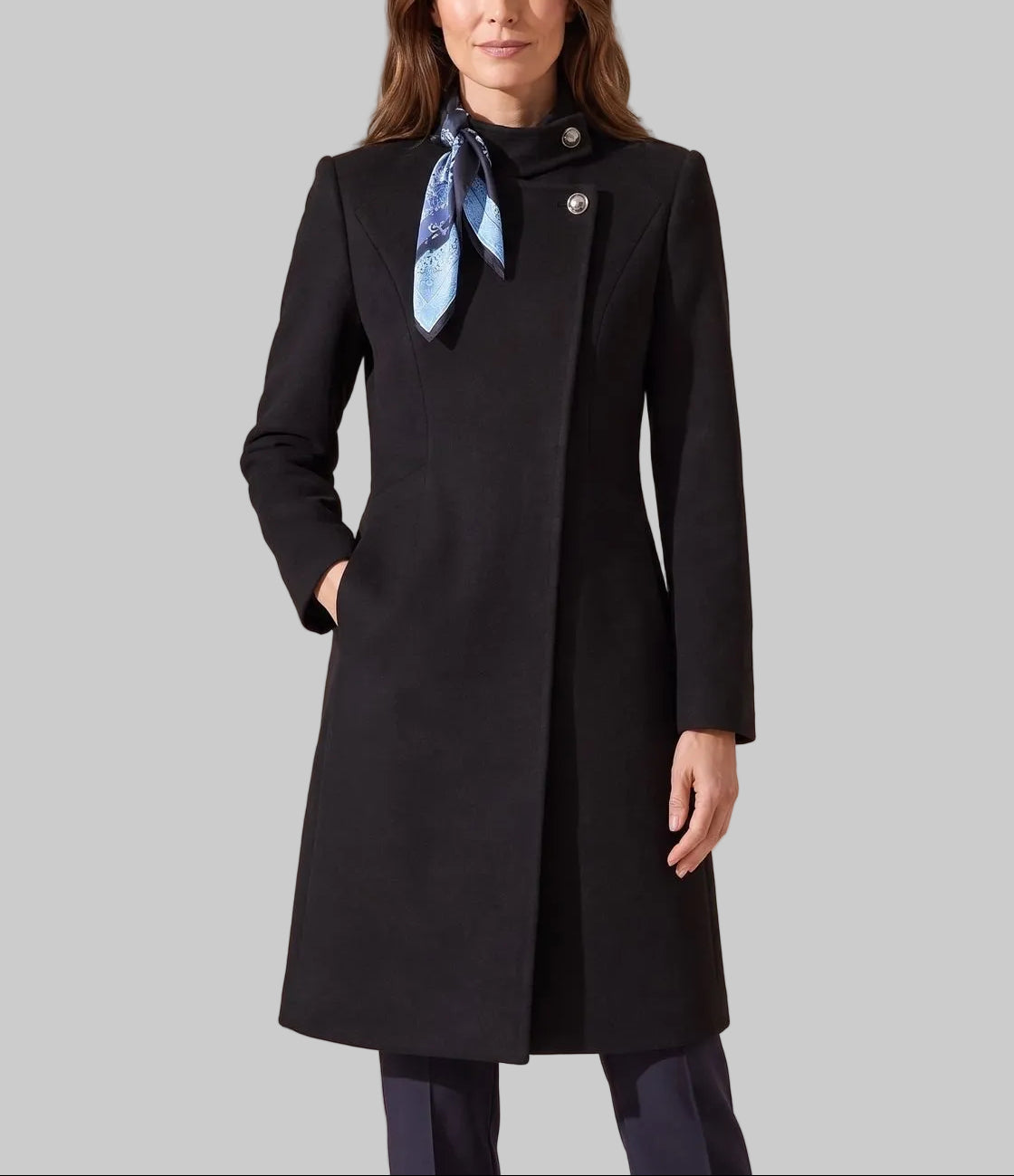 Jessie - Women’s Asymmetric Button Wool Coat