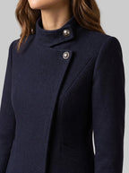 Jessie - Women’s Asymmetric Button Wool Coat