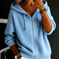 Jill - Women's Zip-Up Hooded Cardigan Sweater 1