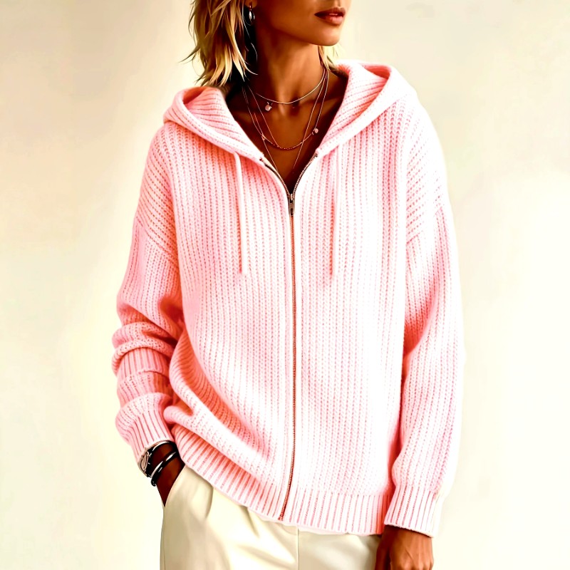 Jill - Women's Zip-Up Hooded Cardigan Sweater 2