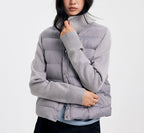 Jillian – Women's Knit Sleeve Puffer Jacket with High Collar 2