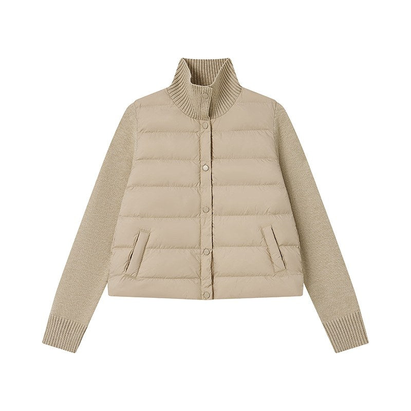 Jillian – Women's Knit Sleeve Puffer Jacket with High Collar 3