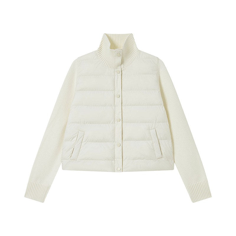 Jillian – Women's Knit Sleeve Puffer Jacket with High Collar 4