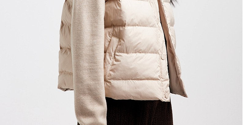 Jillian – Women's Knit Sleeve Puffer Jacket with High Collar 5