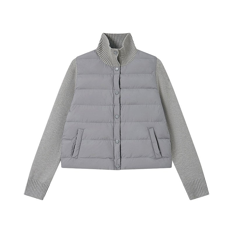 Jillian – Women's Knit Sleeve Puffer Jacket with High Collar 7