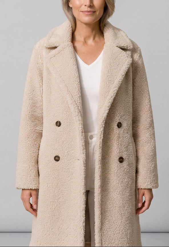 Juliana - Women’s Double-Breasted Teddy Coat