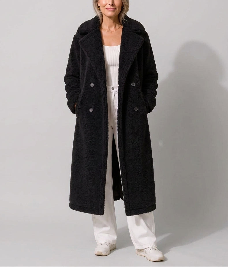 Juliana - Women’s Double-Breasted Teddy Coat