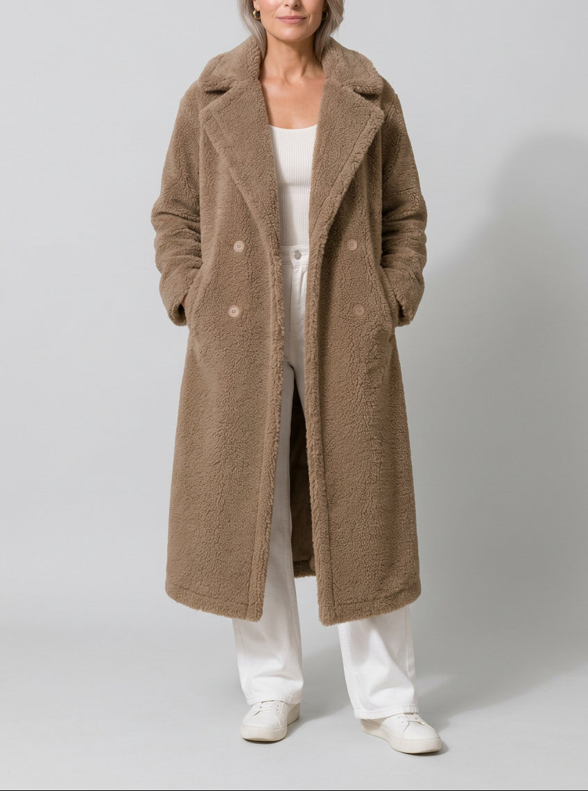 Juliana - Women’s Double-Breasted Teddy Coat