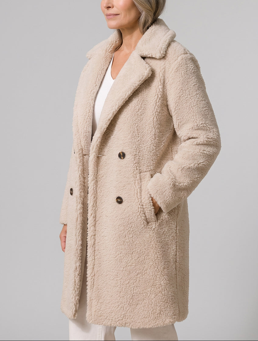 Juliana - Women’s Double-Breasted Teddy Coat