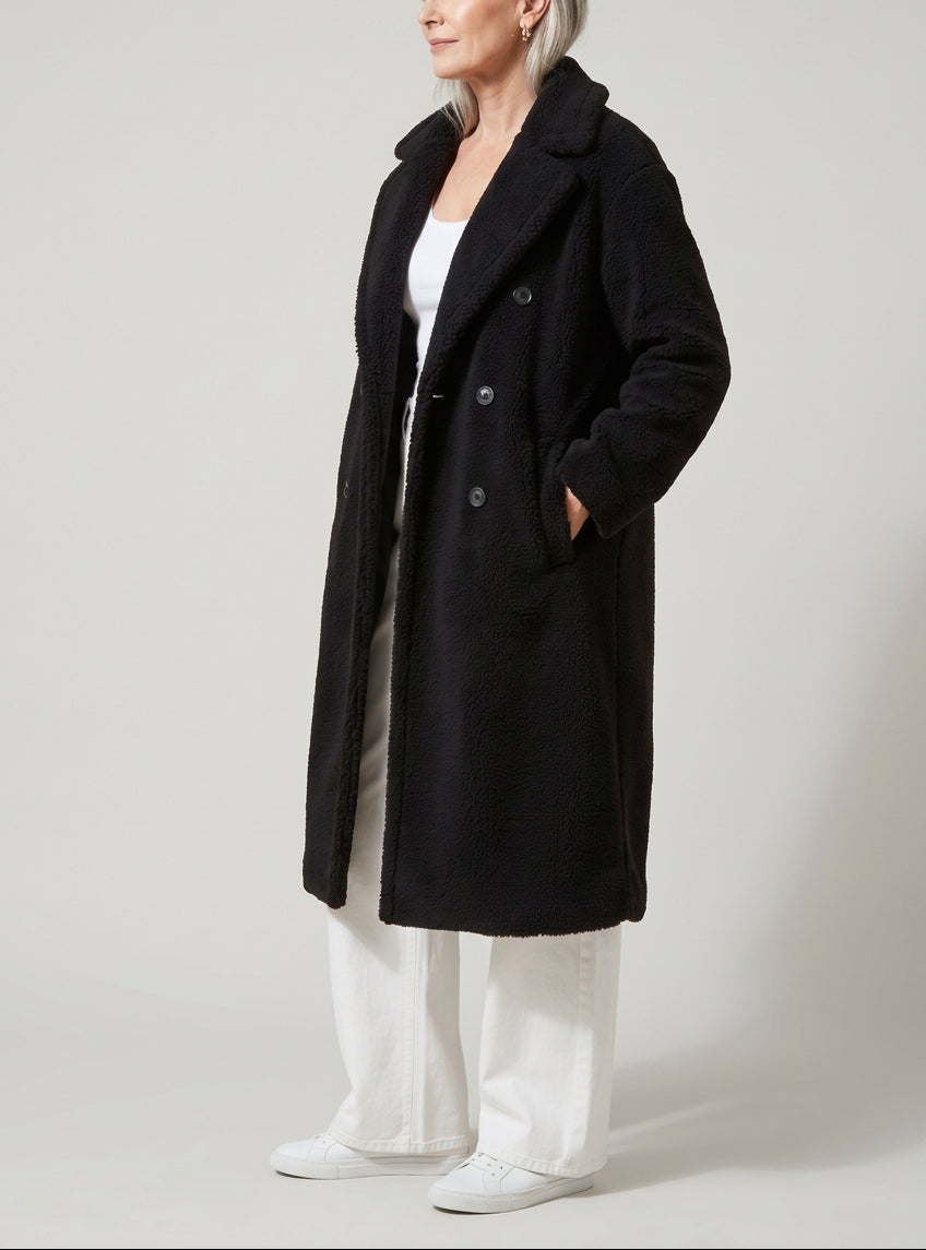 Juliana - Women’s Double-Breasted Teddy Coat