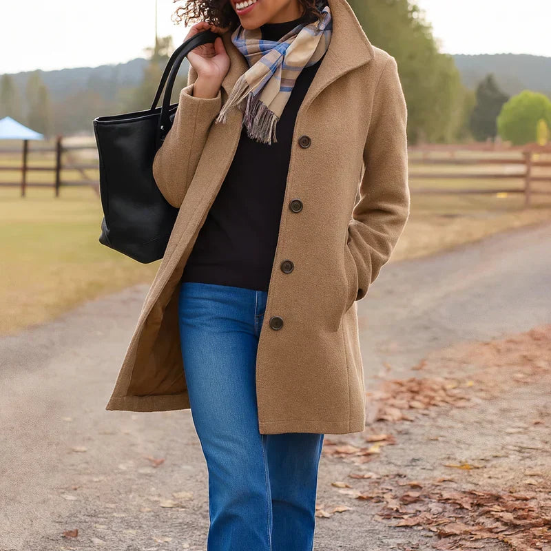 Juliet - Women's Button-Front Wool Coat