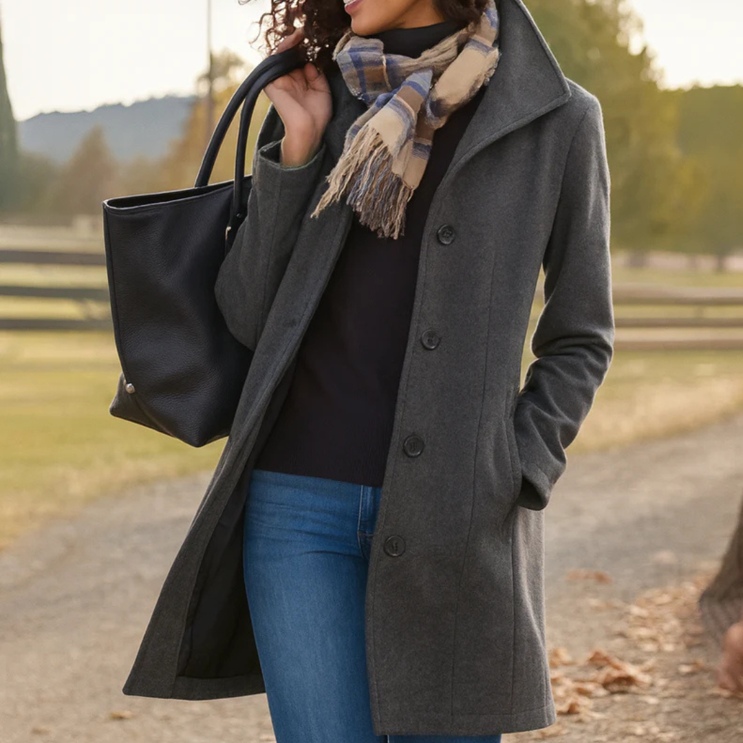 Juliet - Women's Button-Front Wool Coat