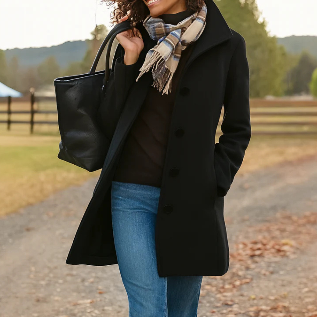 Juliet - Women's Button-Front Wool Coat