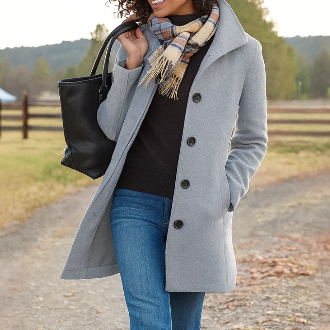 Juliet - Women's Button-Front Wool Coat