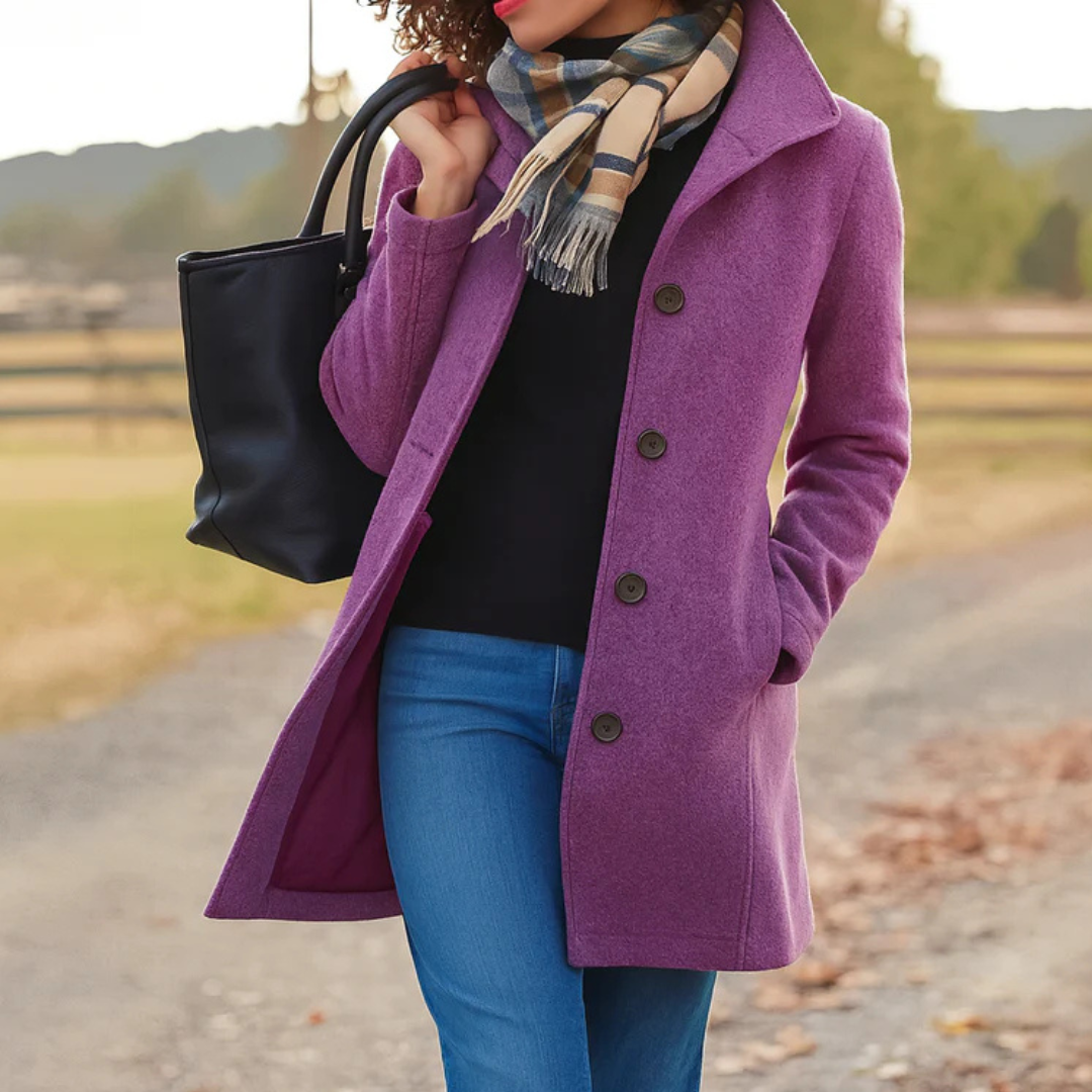Juliet - Women's Button-Front Wool Coat