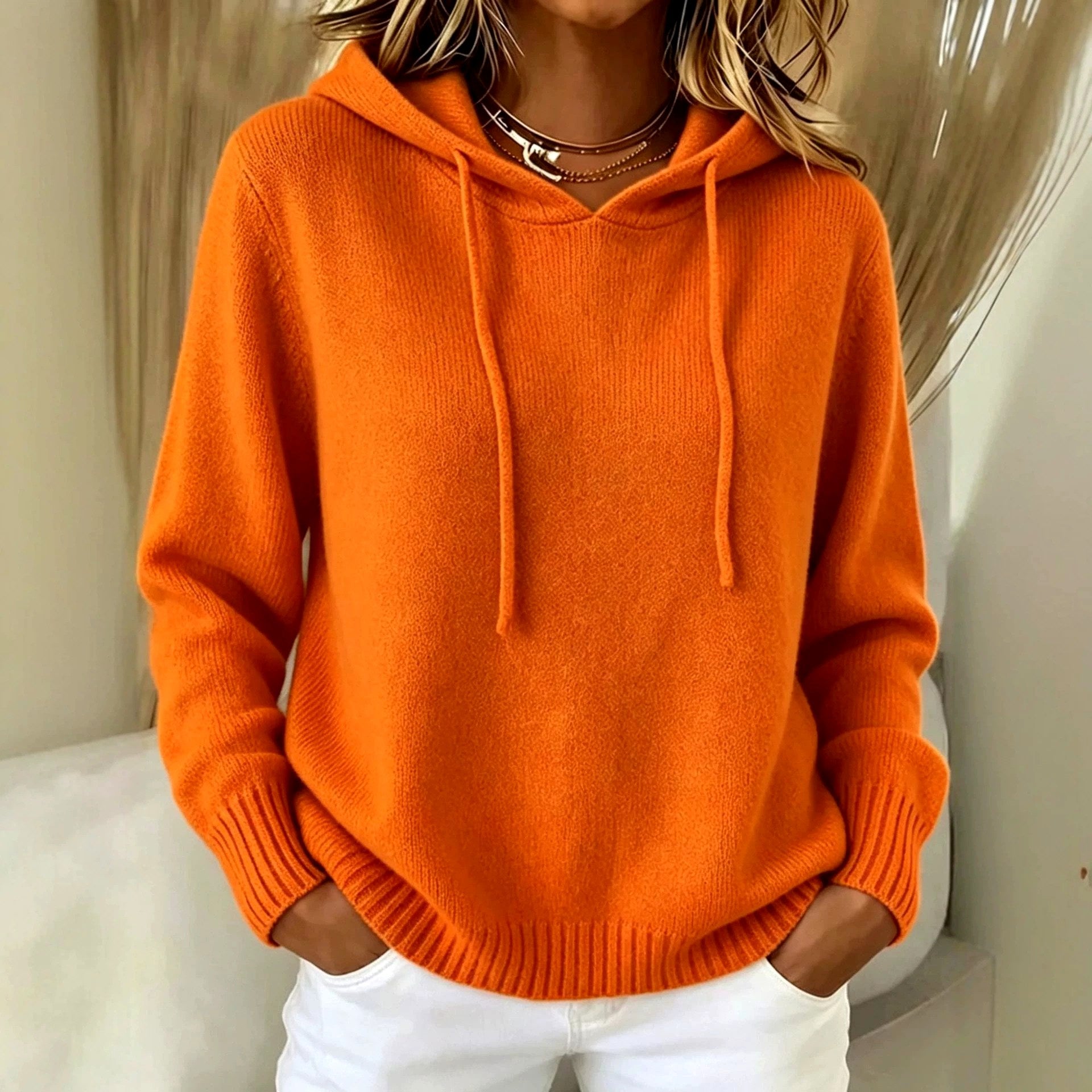 Kaia - Women's Drawstring Relaxed Fit Hooded Sweater 3