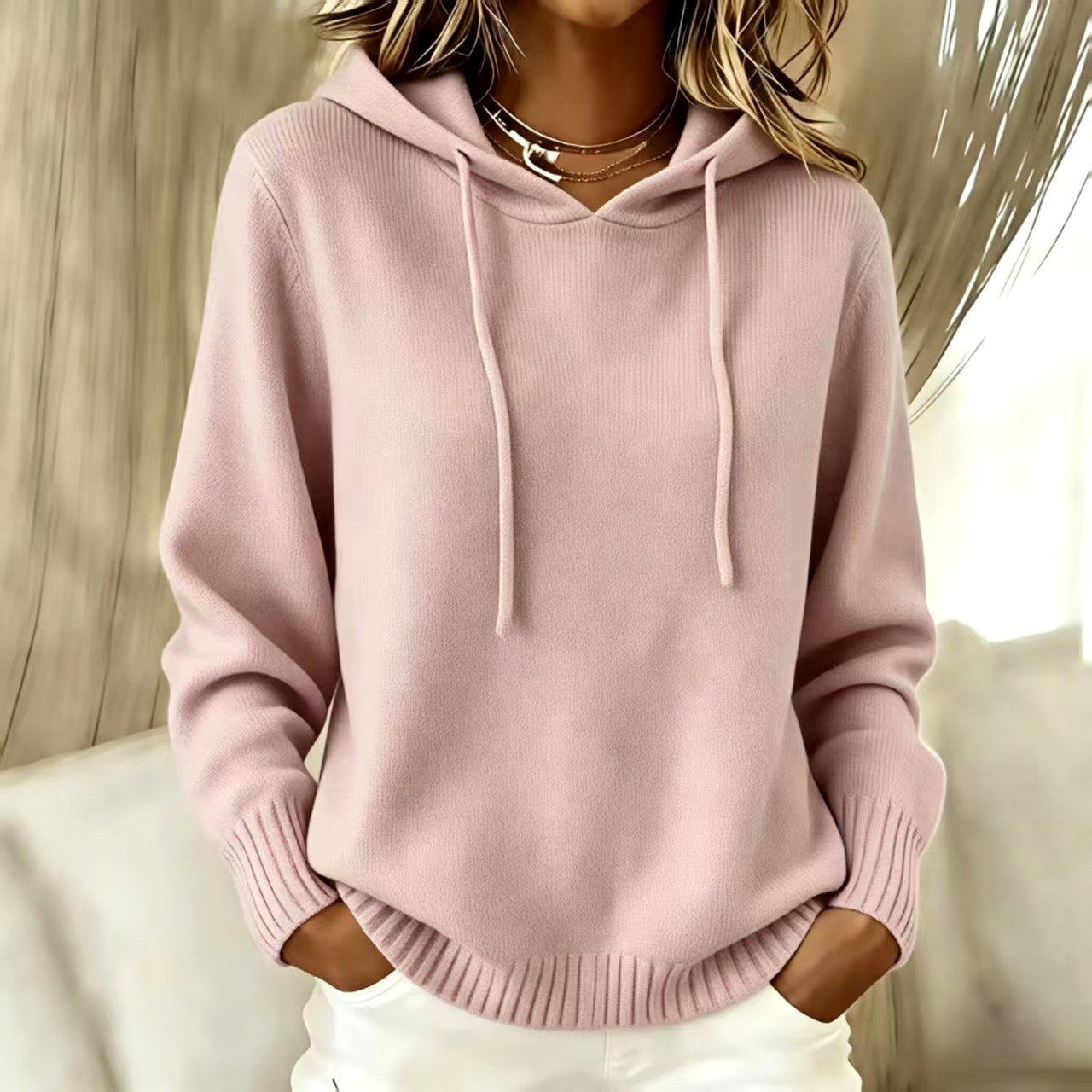 Kaia - Women's Drawstring Relaxed Fit Hooded Sweater 5