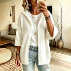 Kalea - Women's Oversized Open-Front 3/4 Sleeve Knit Cardigan 4