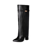 Kamiyah - Women’s Tall Buckle Strap Heeled Boots 4