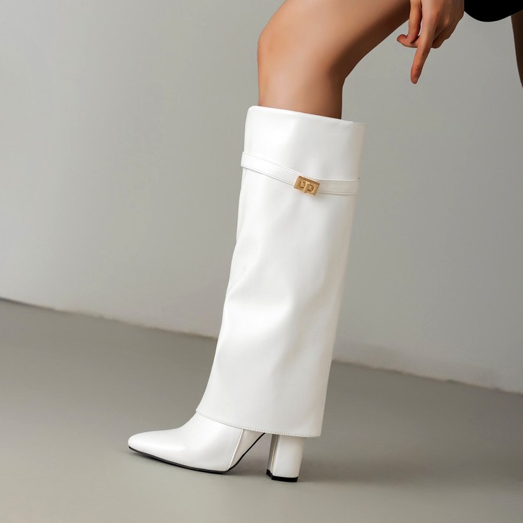 Kamiyah - Women’s Tall Buckle Strap Heeled Boots 7