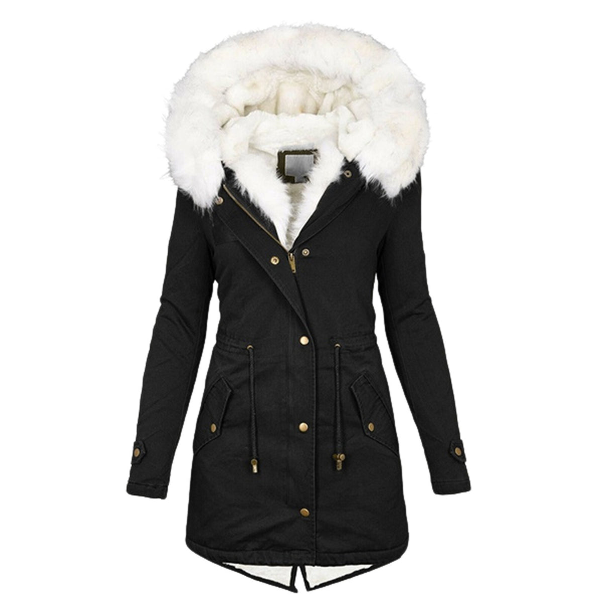 Karla - Women's Faux Fur Lined Slim Fit Parka Coat 1