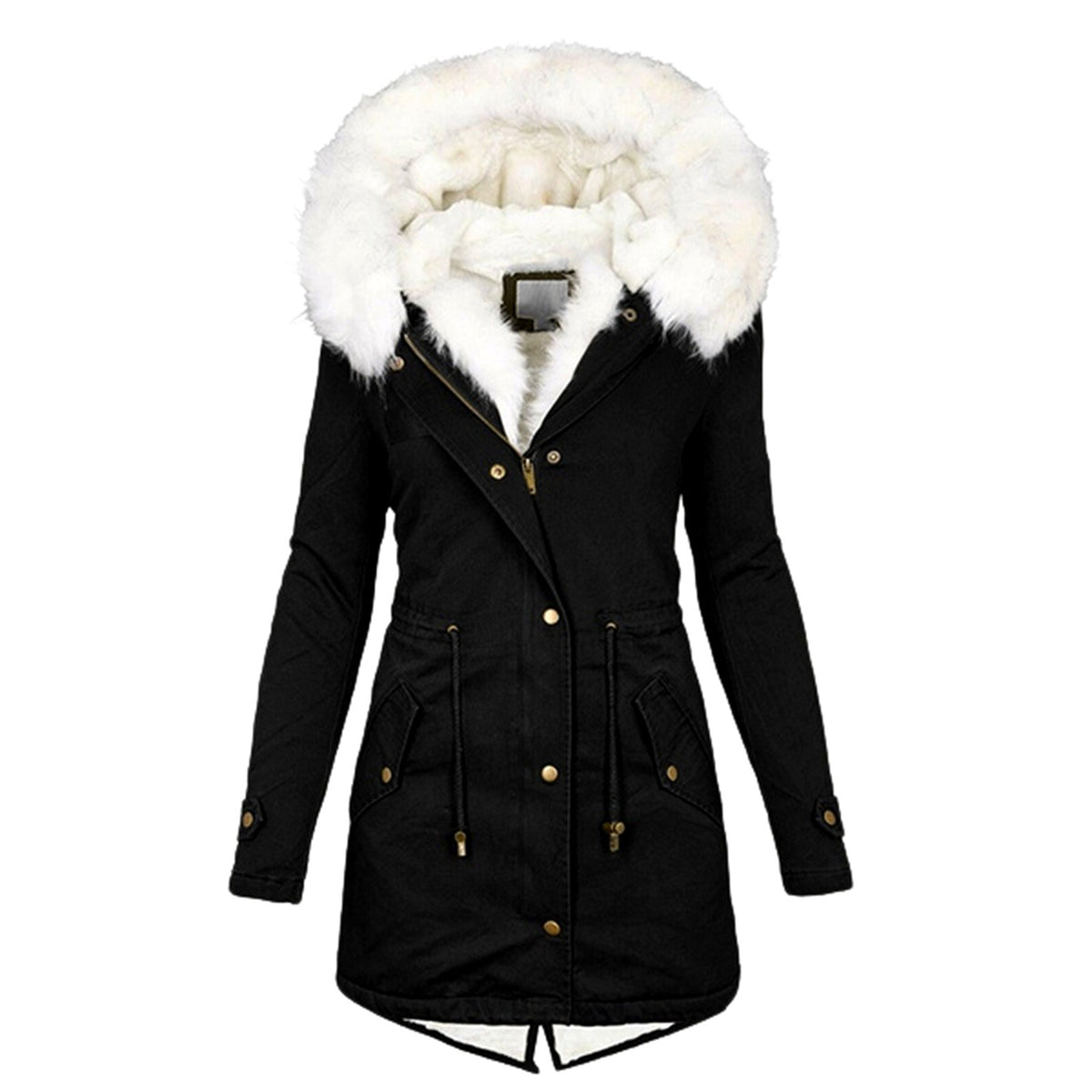 Karla - Women's Faux Fur Lined Slim Fit Parka Coat 2