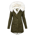 Karla - Women's Faux Fur Lined Slim Fit Parka Coat 5