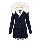 Karla - Women's Faux Fur Lined Slim Fit Parka Coat 6