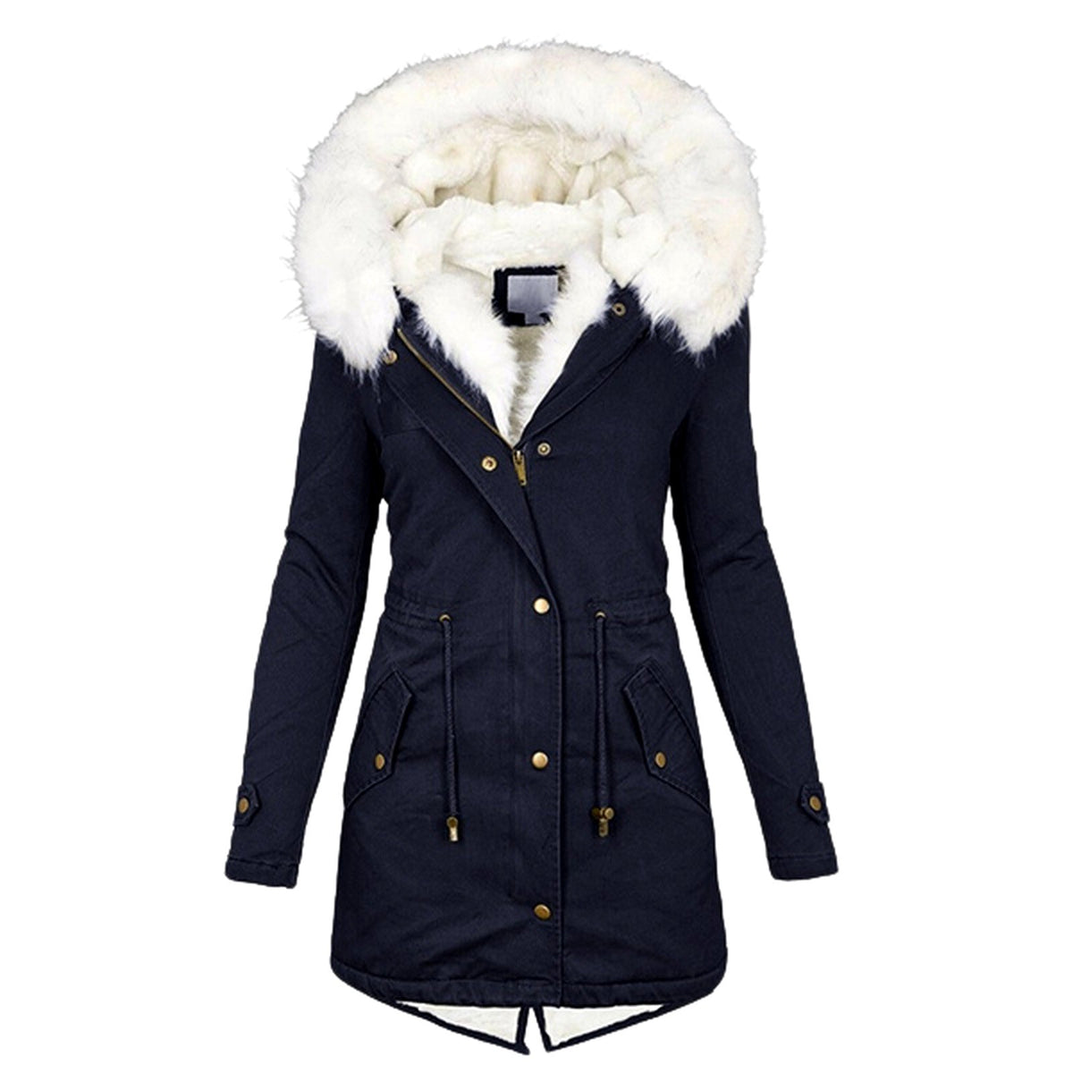Karla - Women's Faux Fur Lined Slim Fit Parka Coat 6