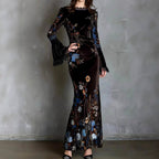 Katarina - Women's Floral Embroidered Long Sleeve Maxi Dress 2