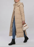 Kate - Women's Channel-Quilted Maxi Puffer Coat with Hood