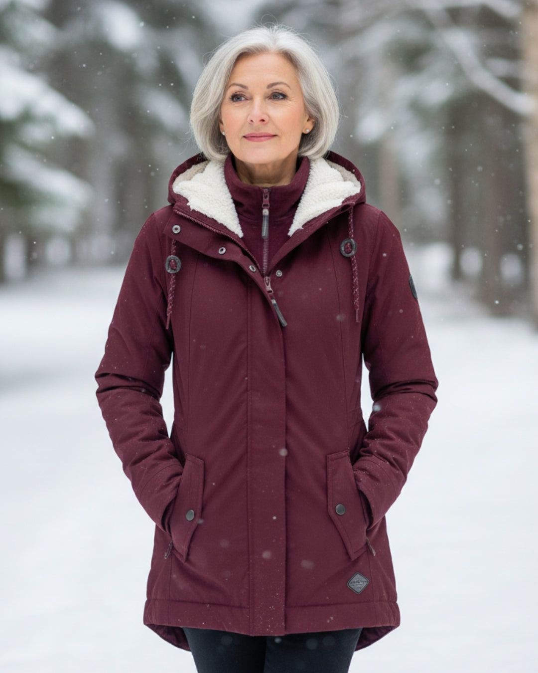 Kathleen - Women's Reversible Sherpa Parka with Long Silhouette