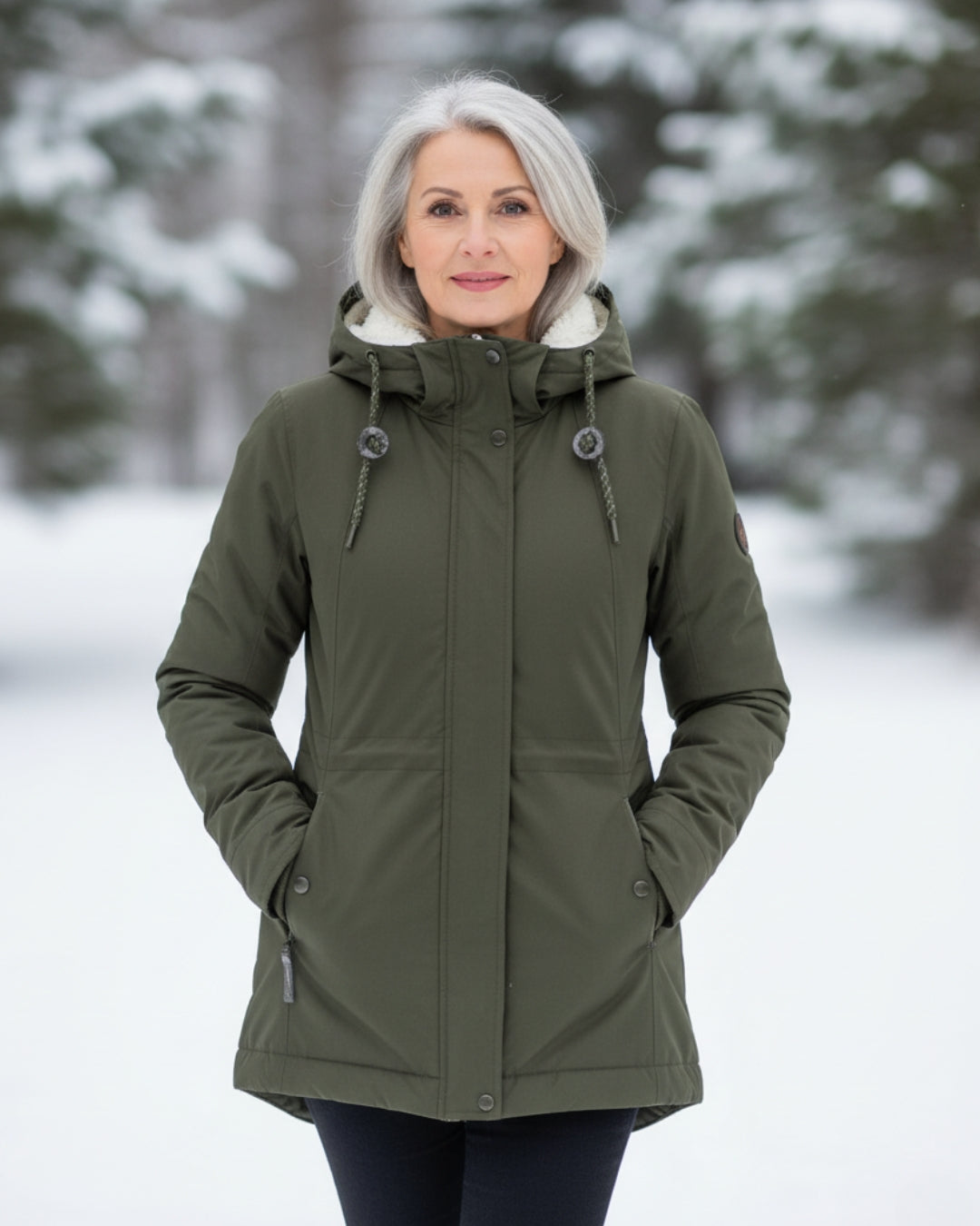 Kathleen - Women's Reversible Sherpa Parka with Long Silhouette