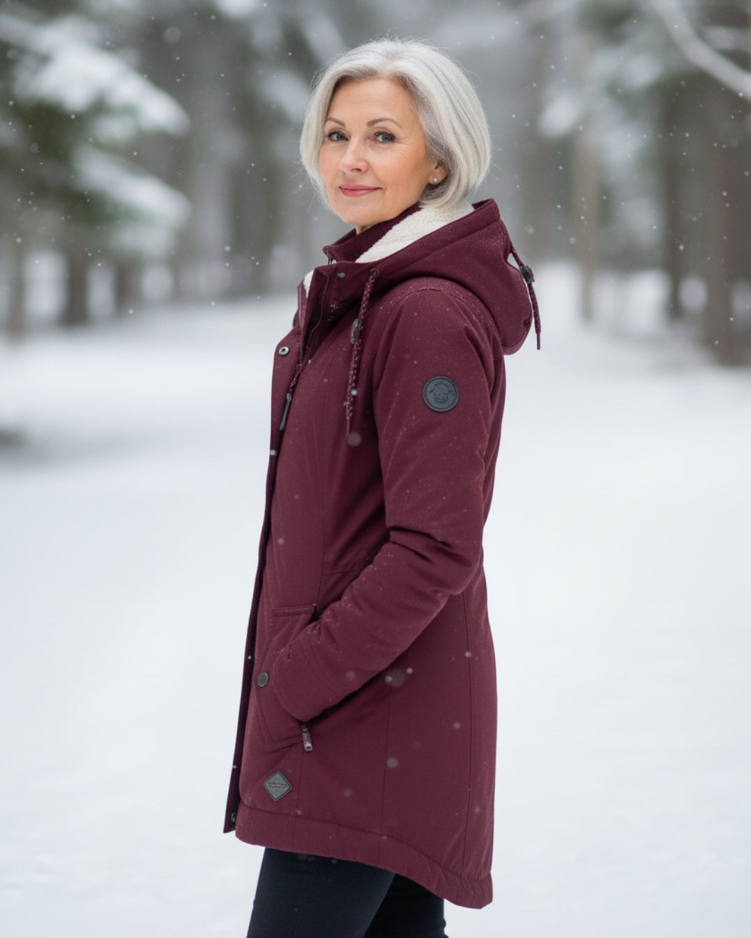 Kathleen - Women's Reversible Sherpa Parka with Long Silhouette