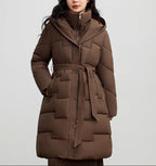 Kendall - Women’s Belted Hooded Winter Coat
