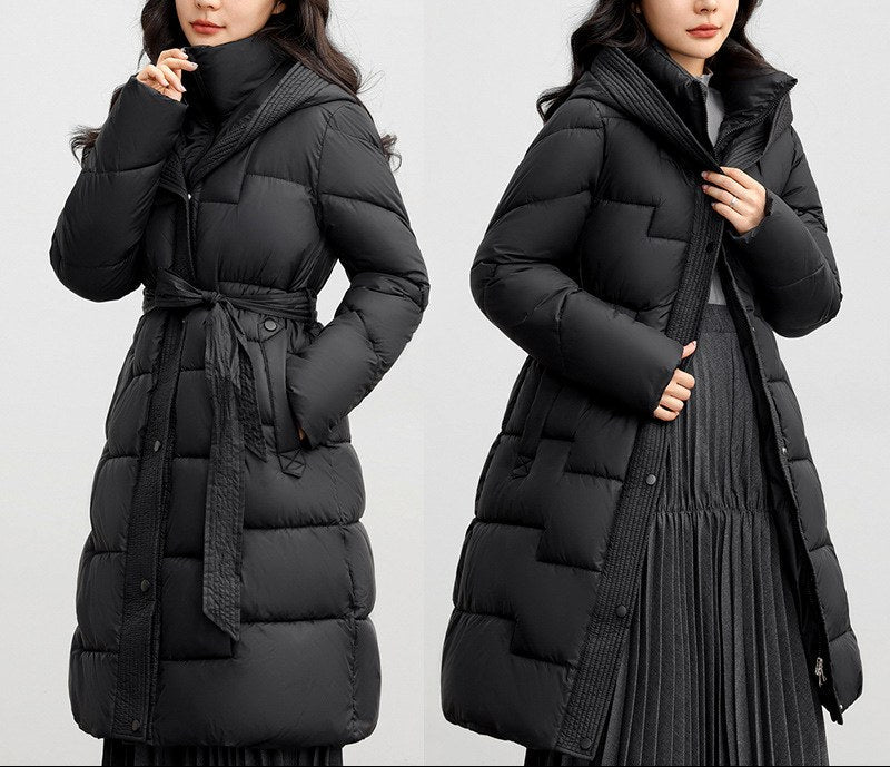 Kendall - Women’s Belted Hooded Winter Coat
