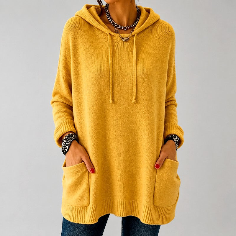 Keri - Women's Pocket Front Oversized Hooded Sweater 5